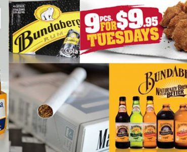 Unhealthy advertising images - alcohol, soft drinks, KFC